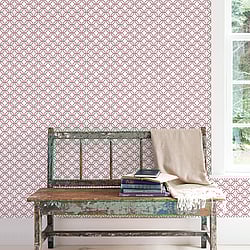 Galerie Wallcoverings G78527 Trellis Positive Red Wallpaper