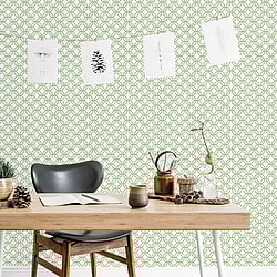 Galerie Wallcoverings G78528 Trellis Positive Green Wallpaper