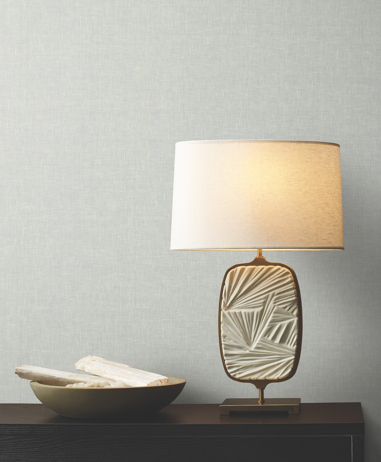 York Wallcoverings GRL86134 Sheer Linen Light Grey Wallpaper