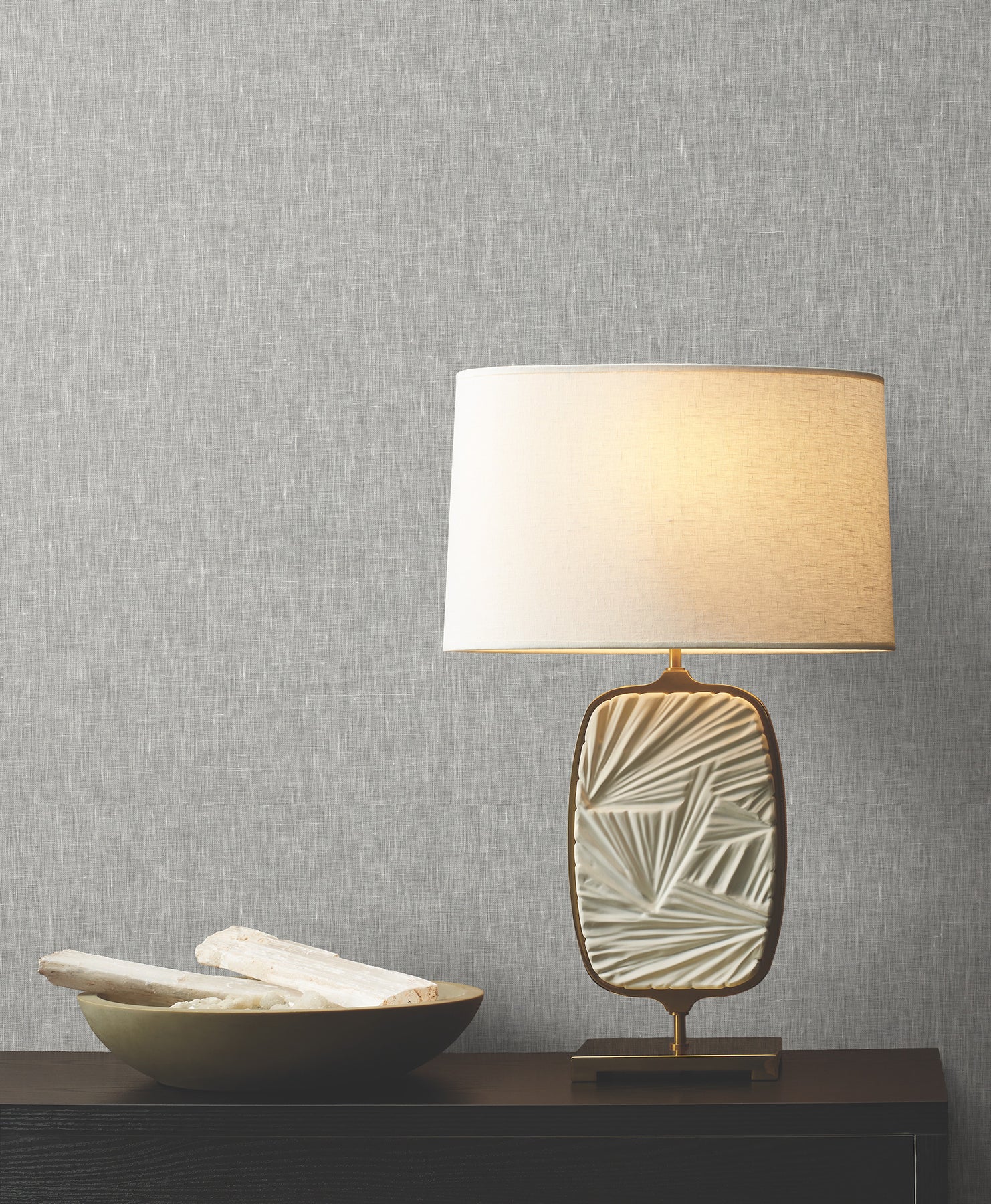 York Wallcoverings GRL86135 Sheer Linen Grey Wallpaper