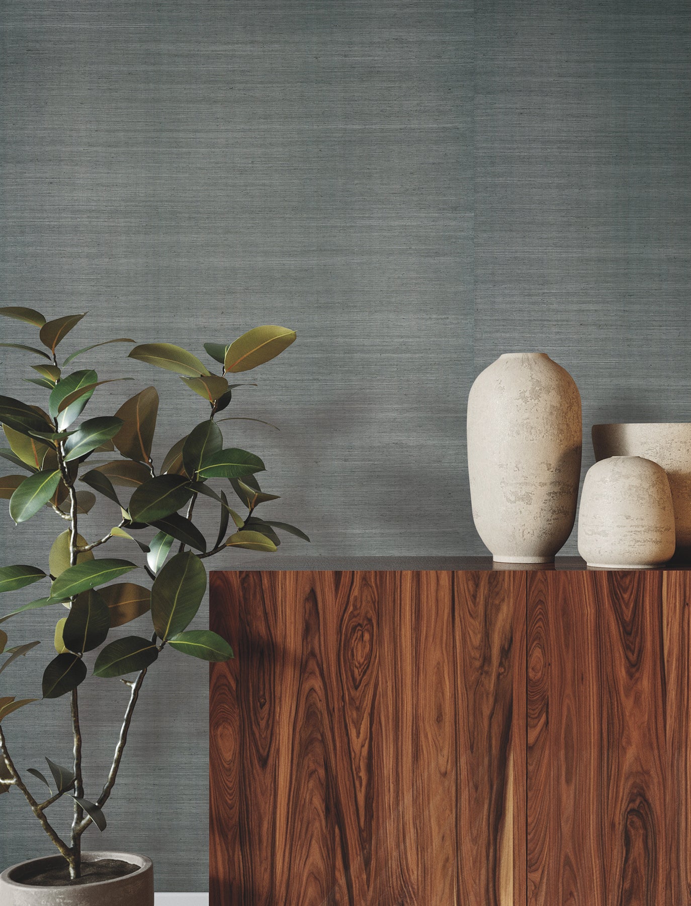 York Wallcoverings GRL86138 Glistening Sisal Slate Wallpaper