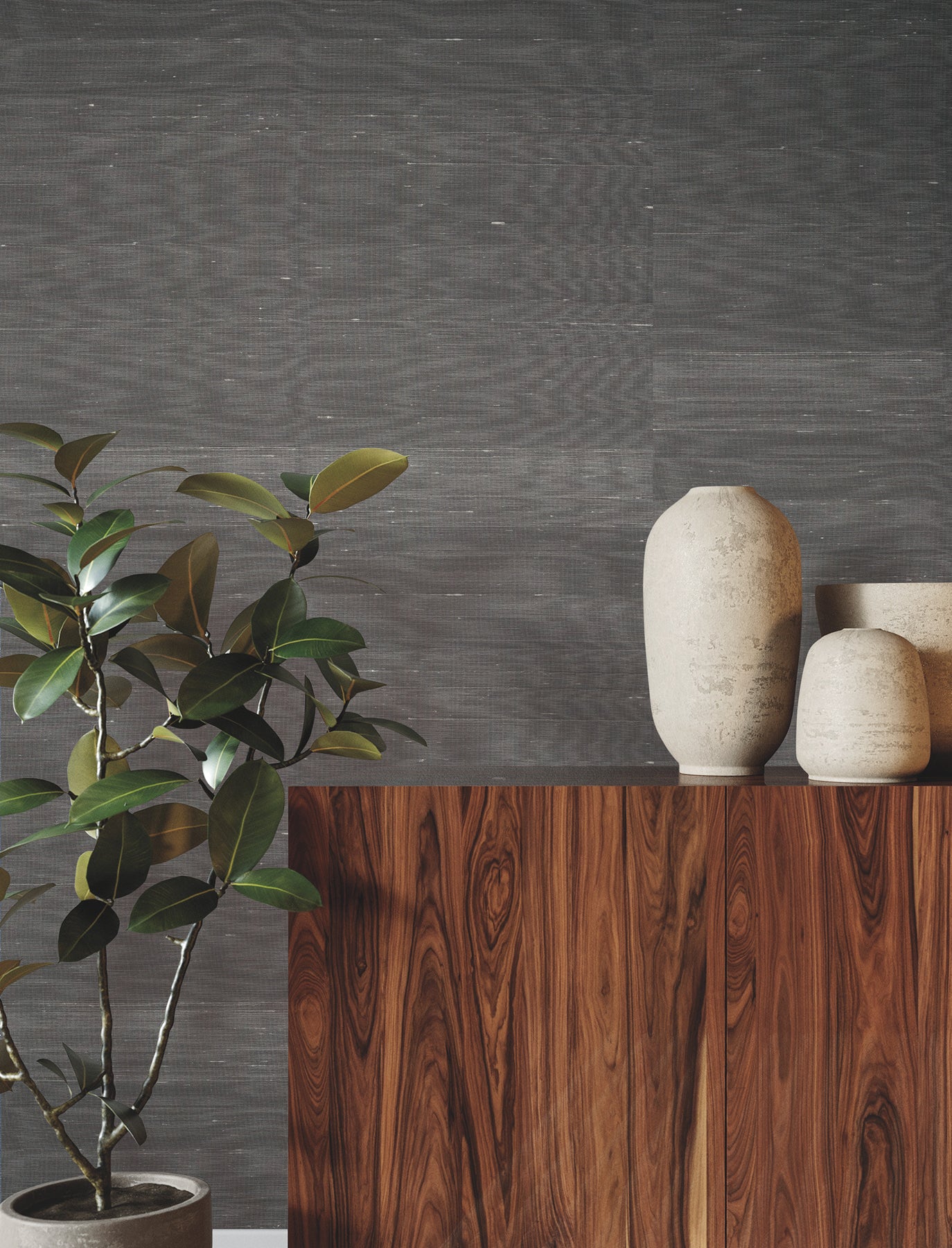 York Wallcoverings GRL88126 Silk Road Graphite Wallpaper