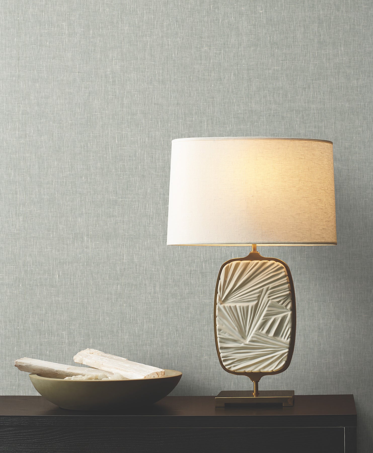 York Wallcoverings GRL88130 Sheer Linen Sparkling Ash Wallpaper