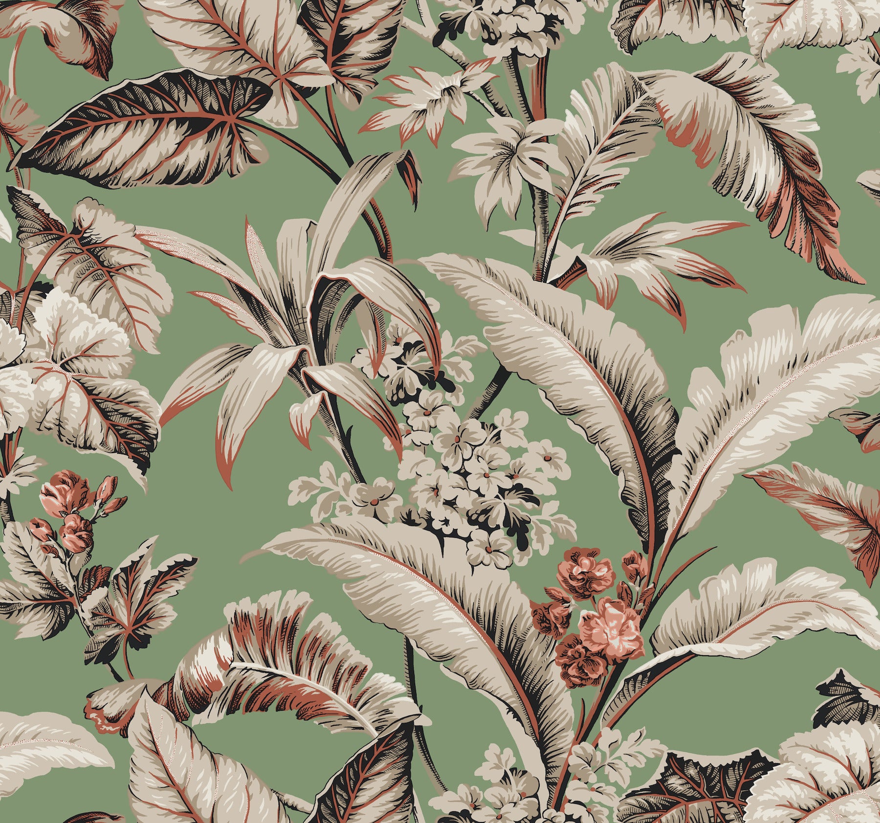 York Wallcoverings GT4505 Mystic Isle Green Wallpaper