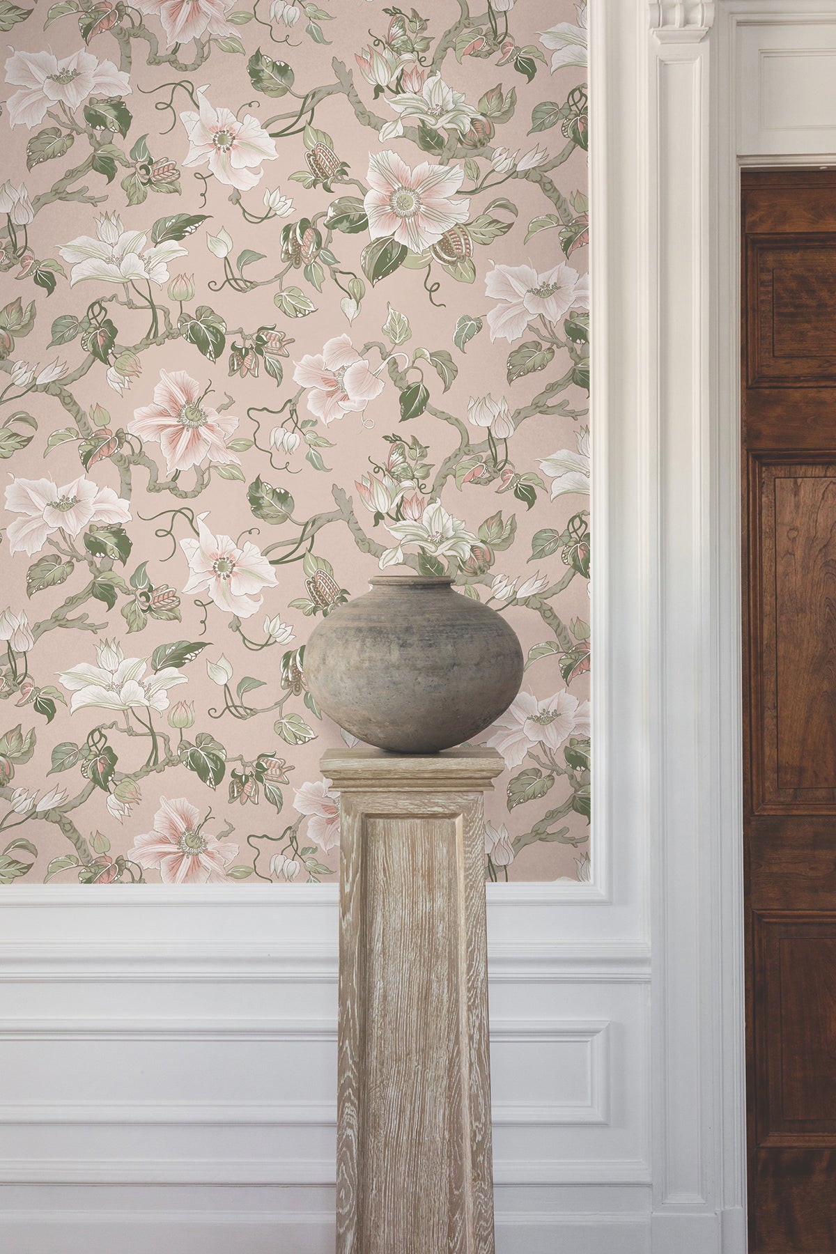 York Wallcoverings GT4511 Marguerite Vine Blush Wallpaper