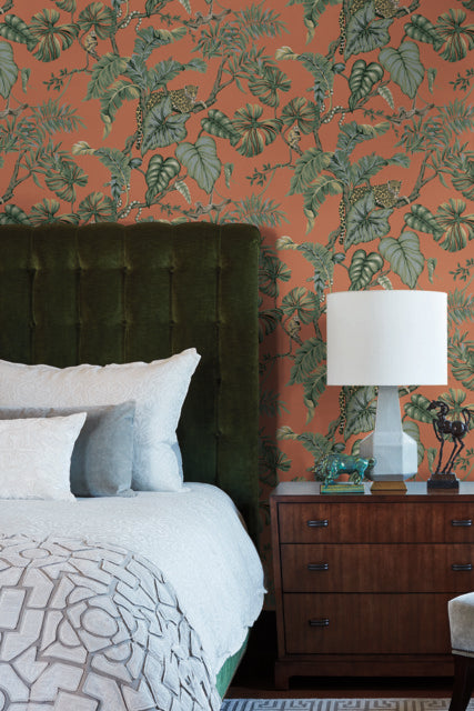 york Wallcoverings HO2142 Jungle Cat Orange Wallpaper