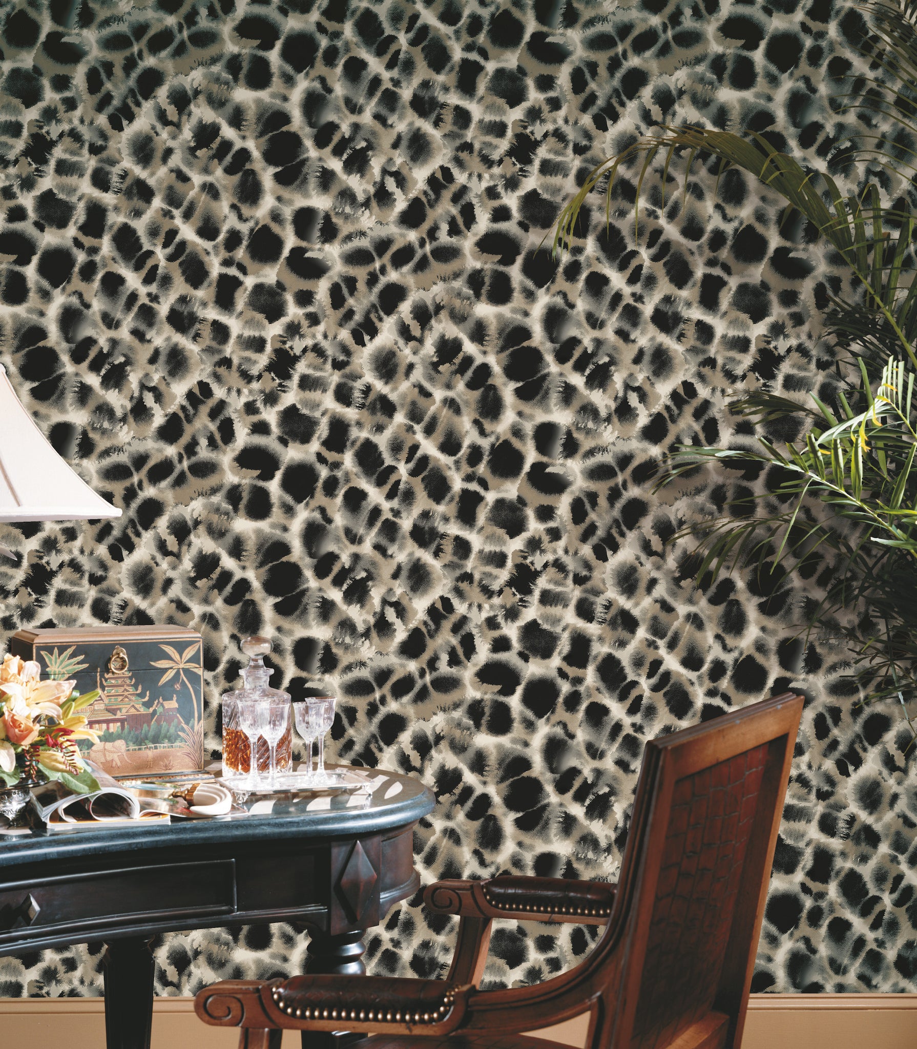 York Wallcoverings HO2162 Leopard Rosettes Natural Wallpaper