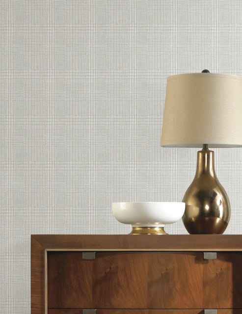 York Wallcoverings HO2168 Shirting Plaid Grey Wallpaper