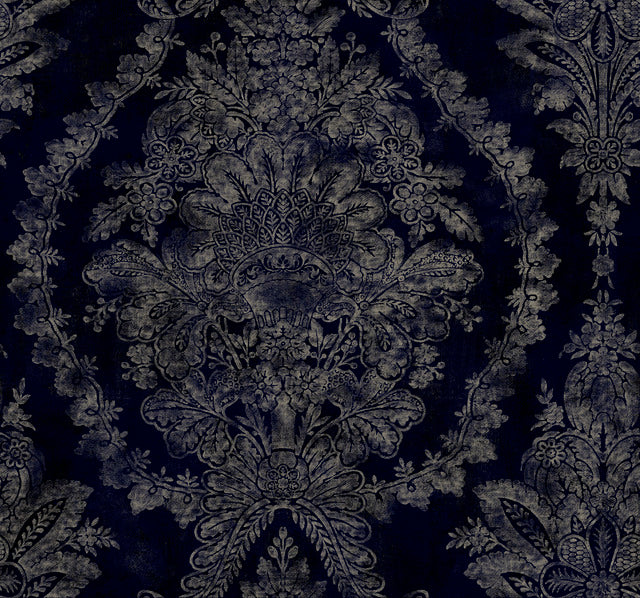 York Wallcoverings KT2215 Charleston Damask Black Wallpaper