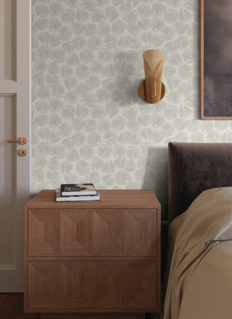 York Wallcoverings LM5355 Elora Leaf Grey Wallpaper