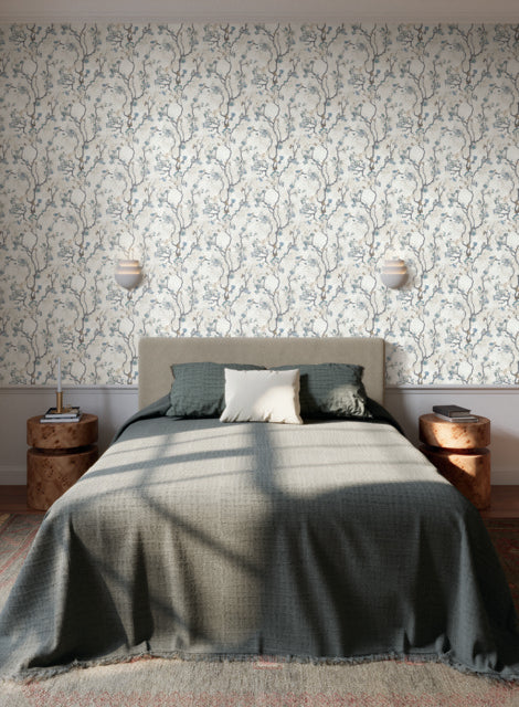 York Wallcoverings LM5412 Avril Chinoiserie Blue Wallpaper