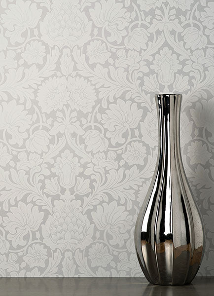 Brewster Home Fashions M1683 Bamburg Floral Gray Wallpaper