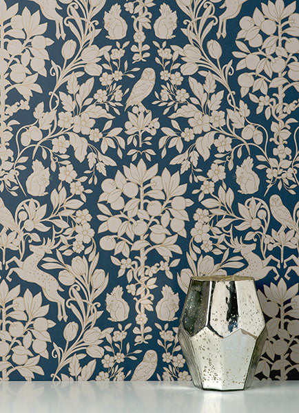 Brewster Home fashions M1684 Richmond Floral Blue Wallpaper