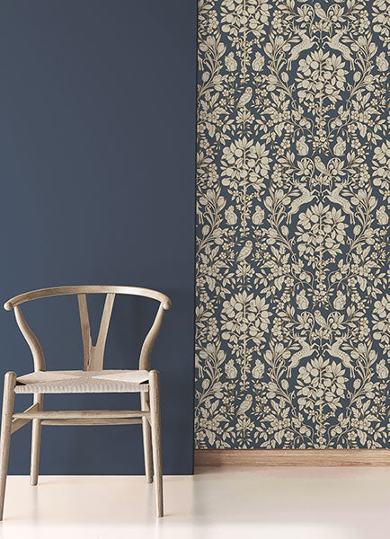 Brewster Home fashions M1684 Richmond Floral Blue Wallpaper