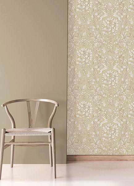Brewster Home fashions M1686 Richmond Floral Beige Wallpaper