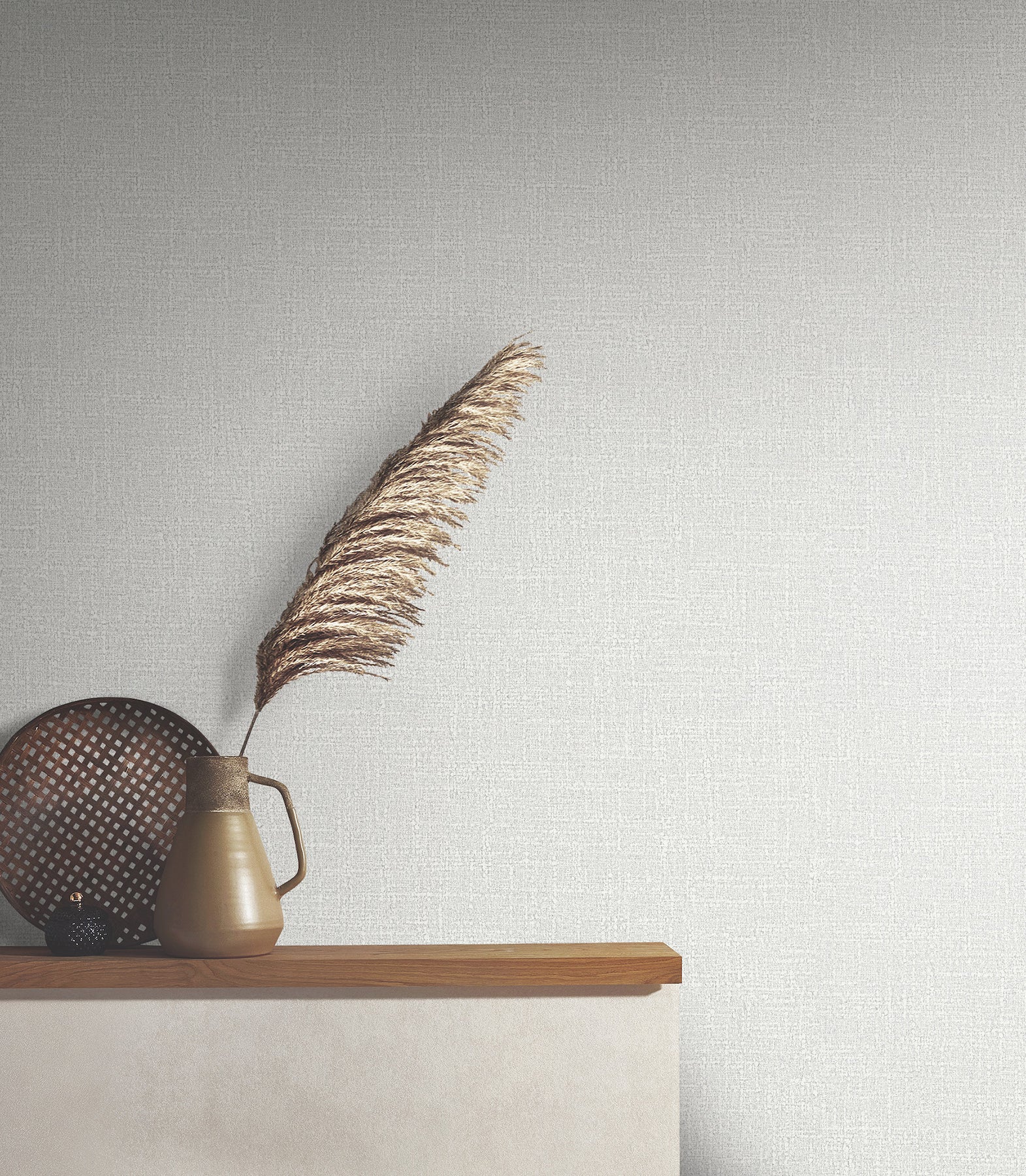 York Wallcoverings MA34912 Highland Tweed Light Grey Faux Fabric Wallpaper