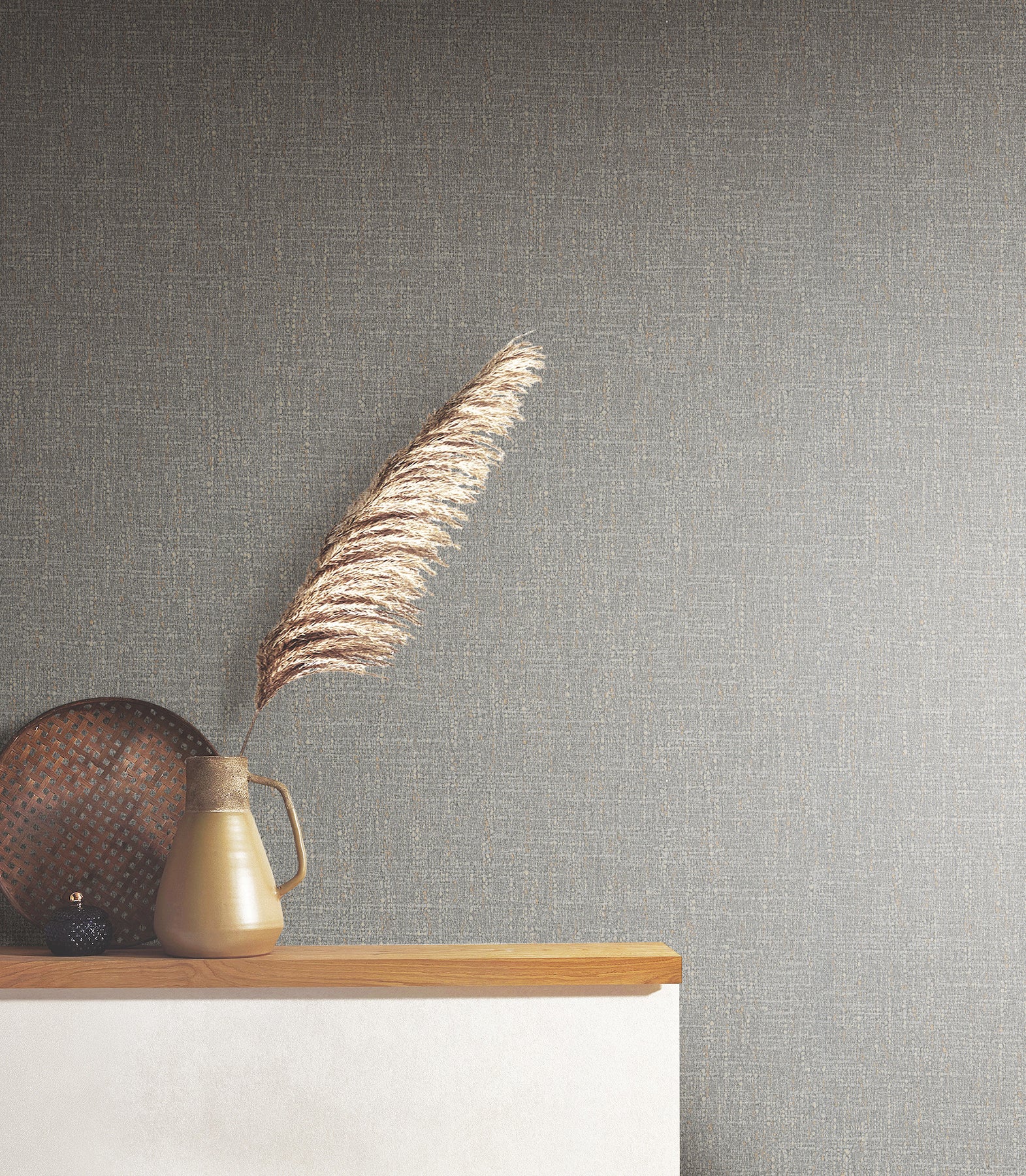 York Wallcoverings MA34915 Highland Tweed Dark Grey Faux Fabric Wallpaper