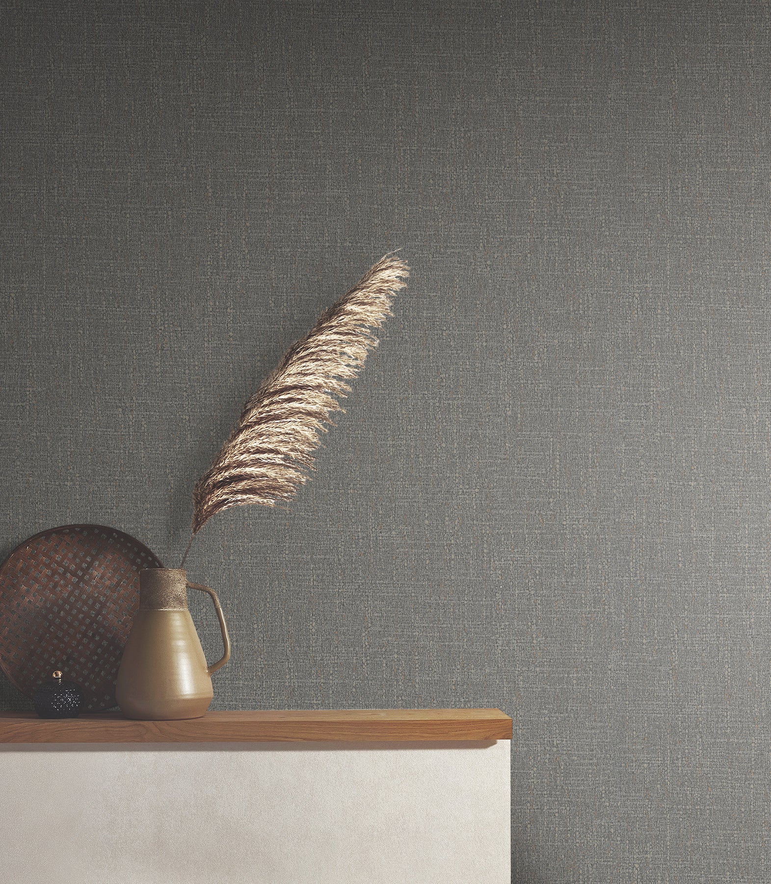 York Wallcoverings MA34916 Highland Tweed Charcoal Faux Fabric Wallpaper
