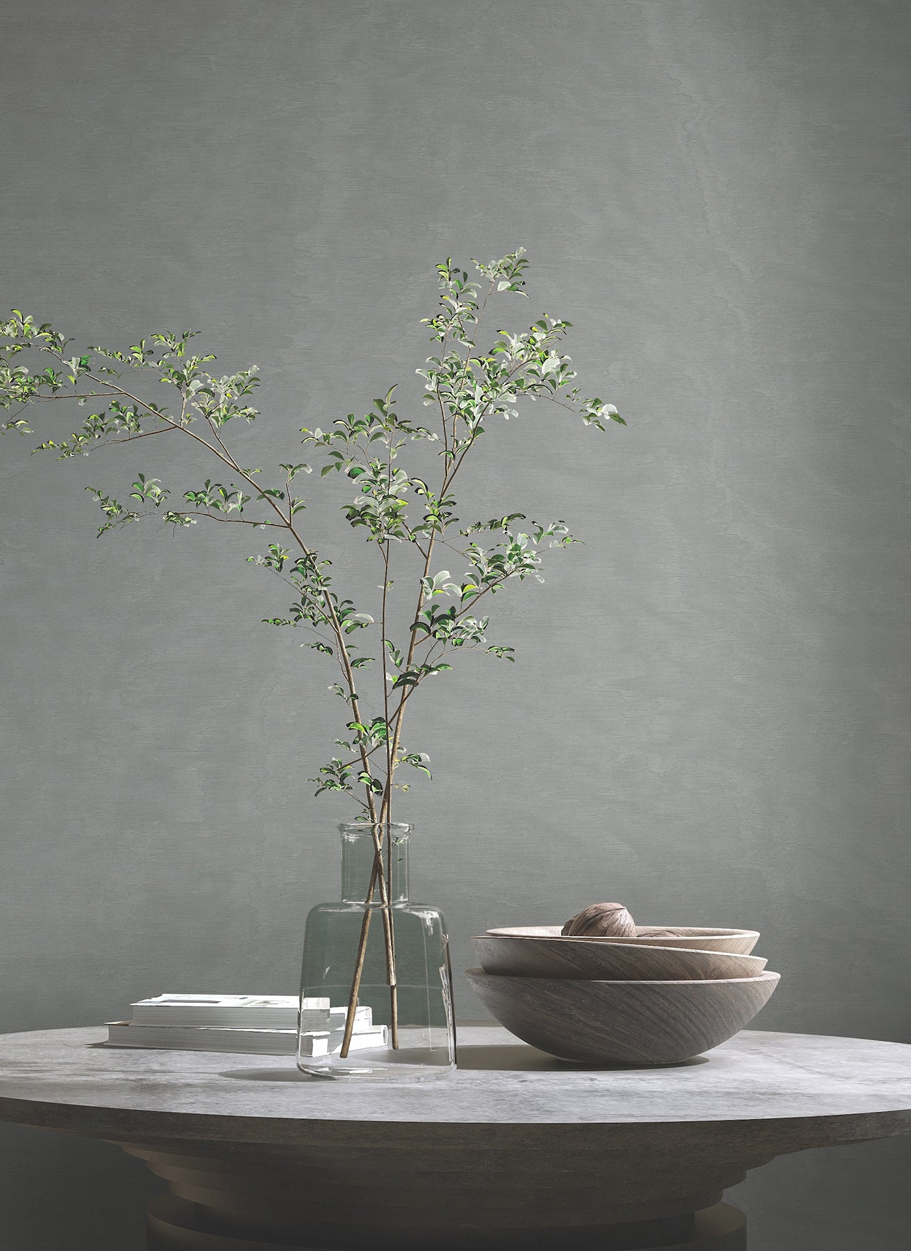 York Wallcoverings MA34924 Shimmering Moire Pewter Textured Wallpaper