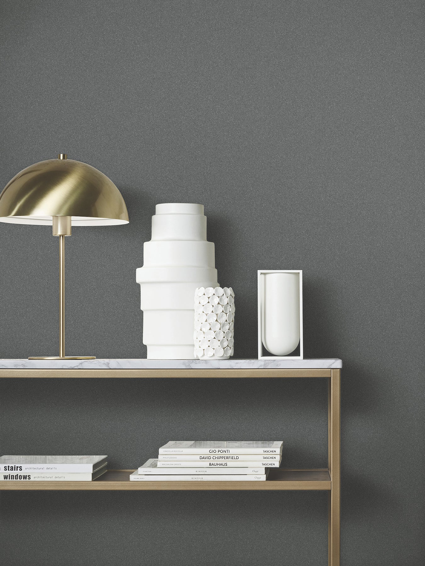 York Wallcoverings MA34945 Glistening Quartz Charcoal Beaded Wallpaper