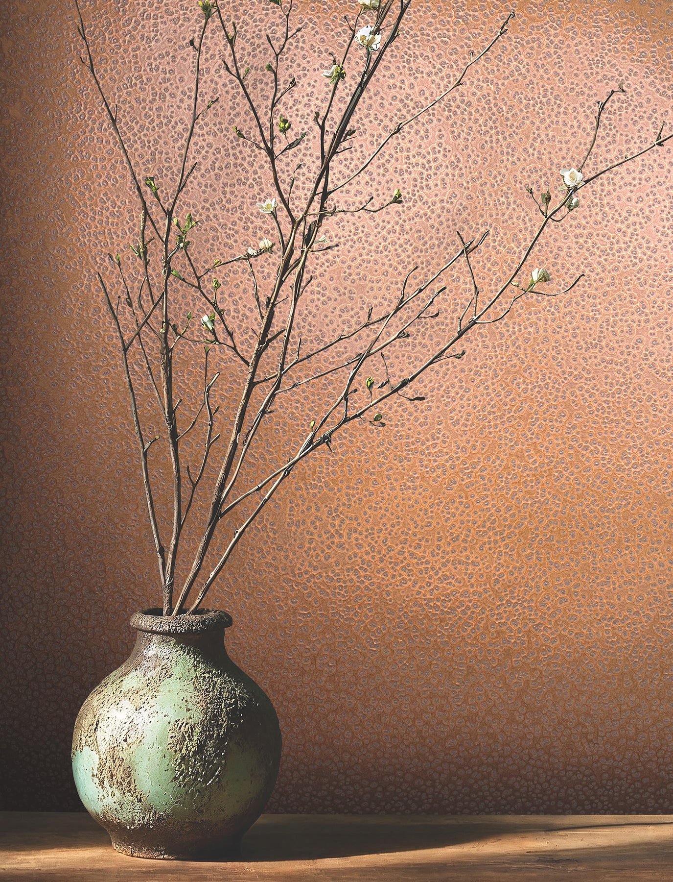 York Wallcoverings MA34958 Hudson Copper Hammered Metal Wallpaper