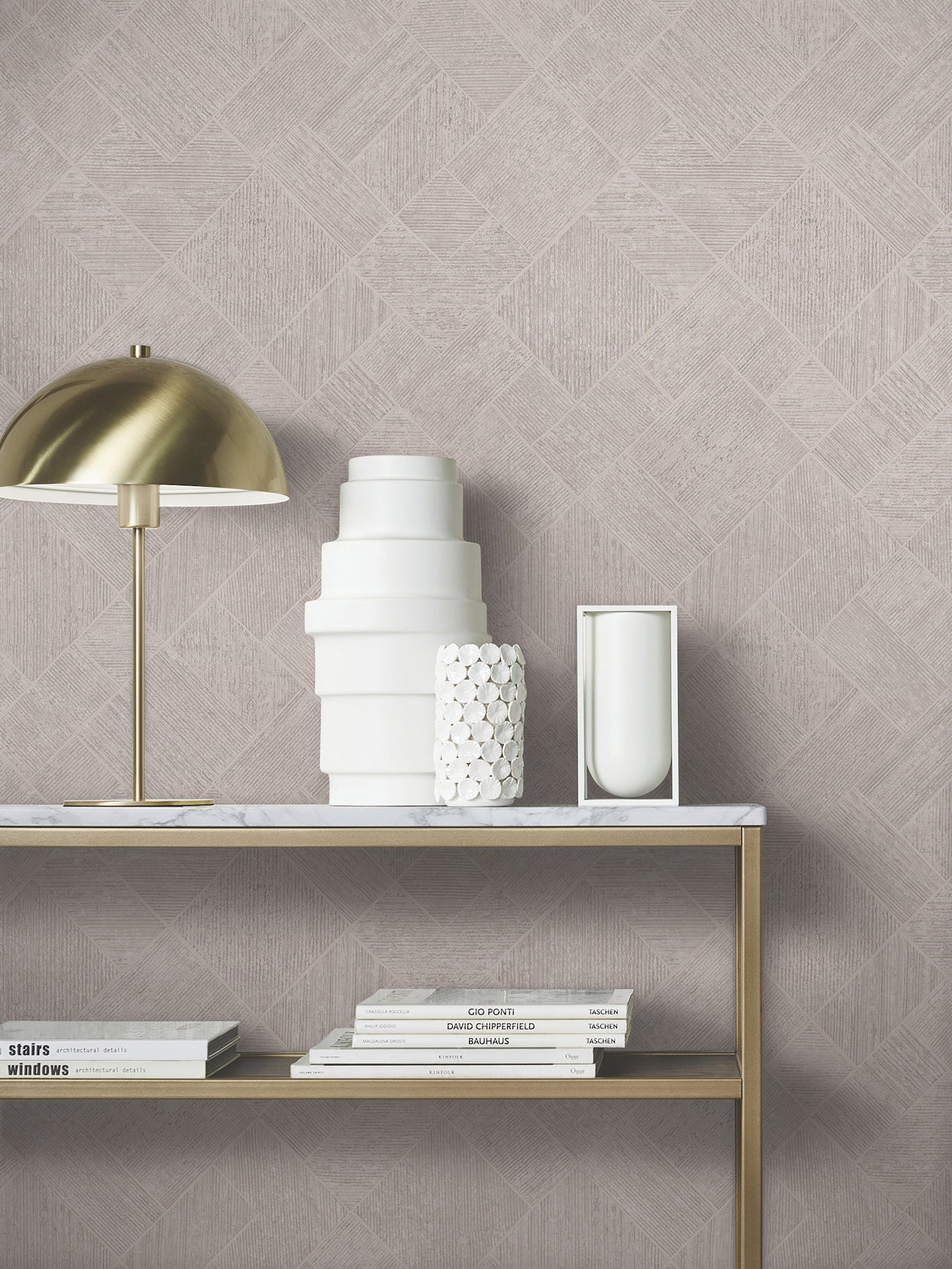 York Wallcoverings MA35510 Marquetry Grey Tile Wallpaper