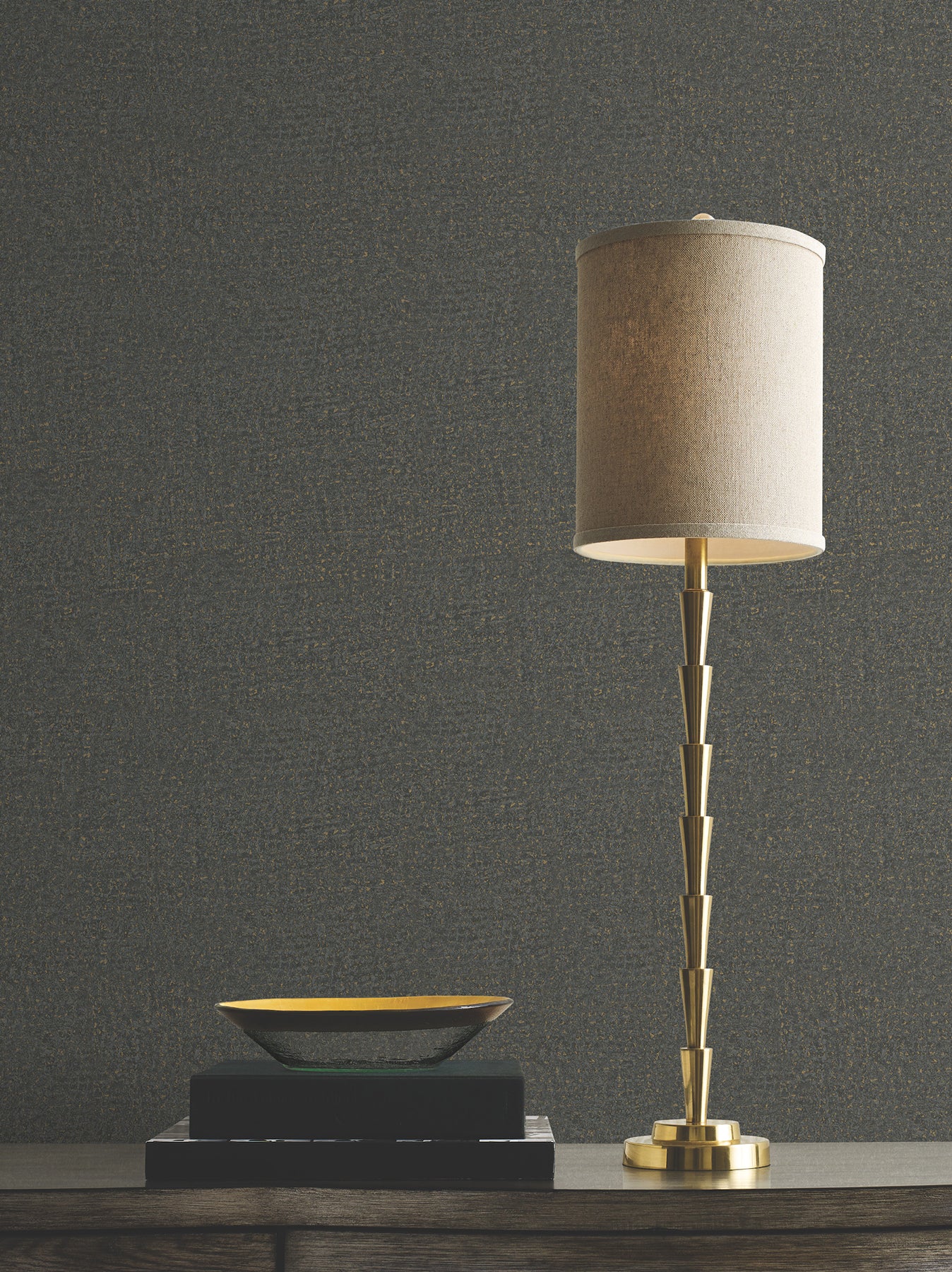 York Wallcoverings MA35520 Garden Stone Charcoal Textured Wallpaper