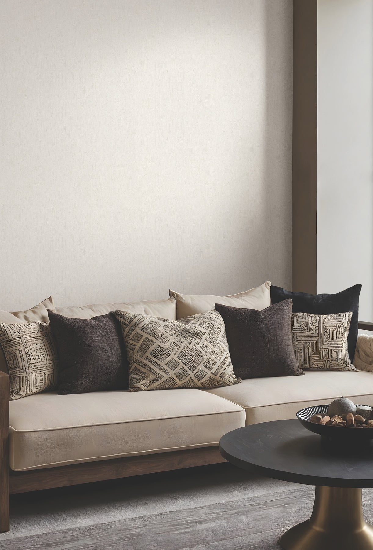 York Wallcoverings MA35522 Dustan Cream Distressed Wallpaper