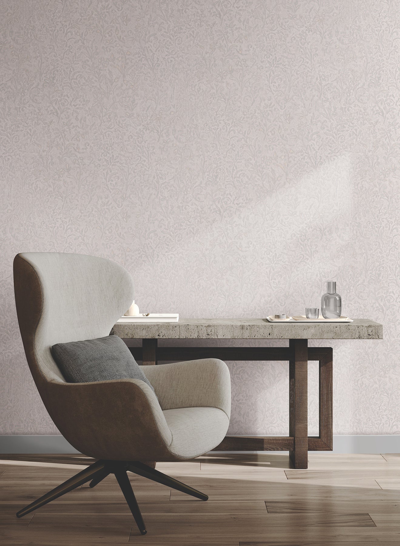 York Wallcoverings MA35529 Sculpted Floral Aqua Relief Wallpaper