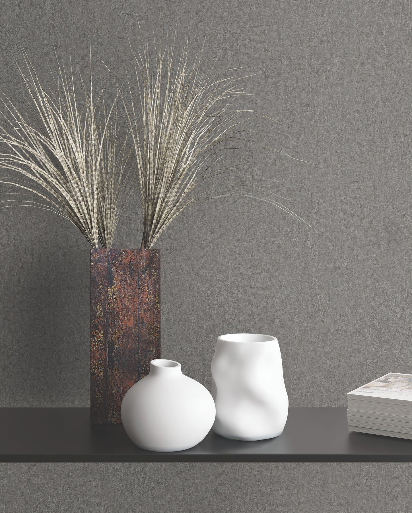 York Wallcoverings MA35541 Jemma Dark Grey Distressed Wallpaper