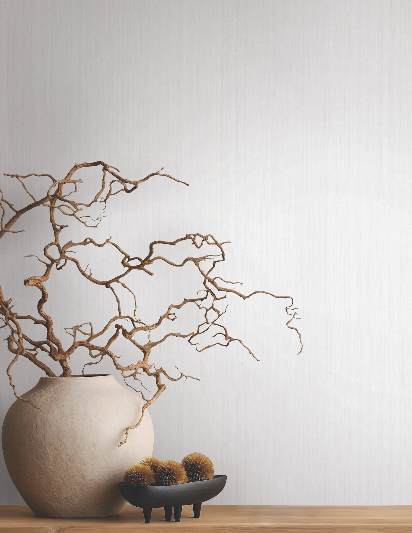 York Wallcoverings MA35829 Indra White Striated Wallpaper