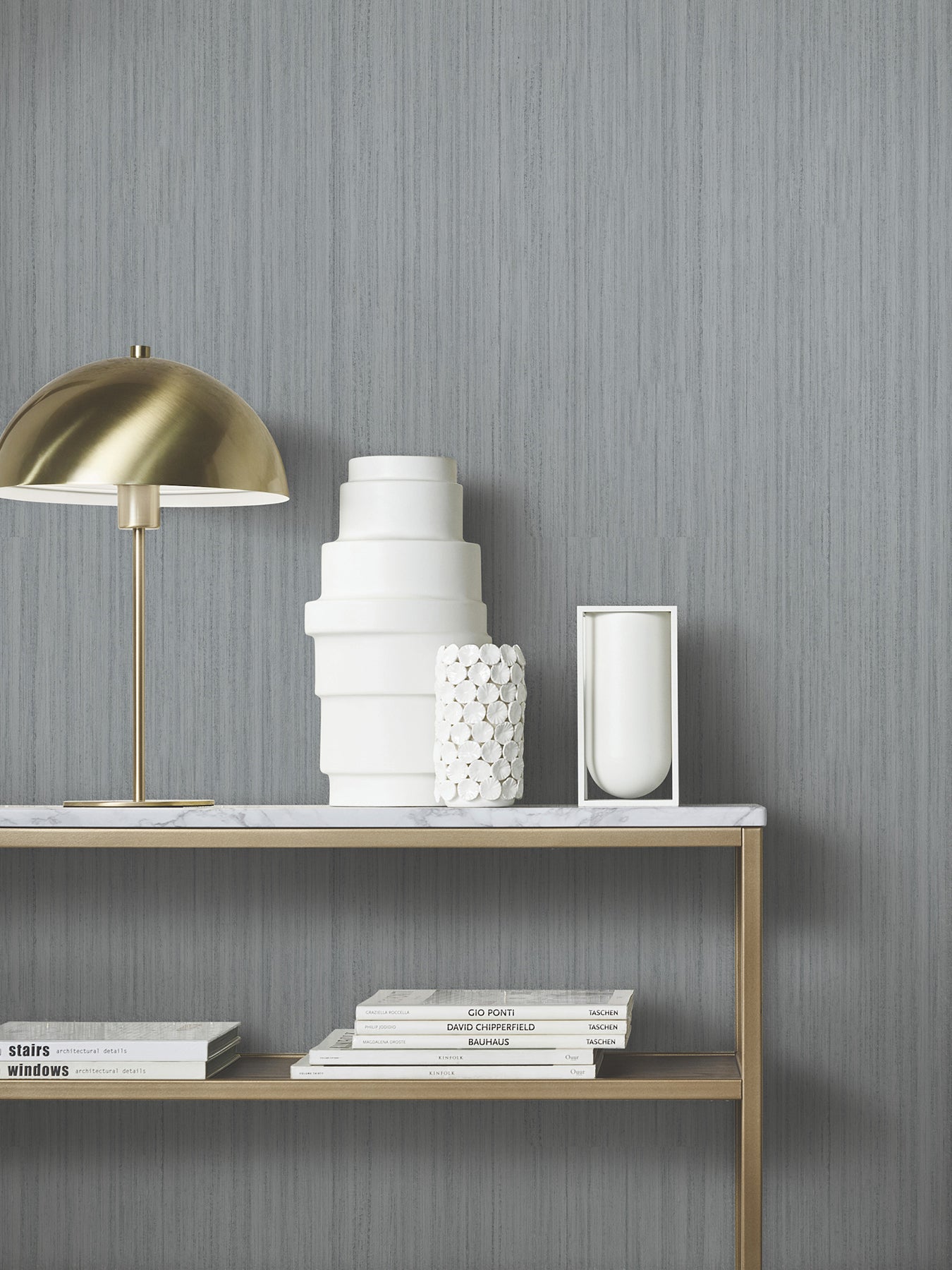 York Wallcoverings MA35839 Indra Grey Striated Wallpaper