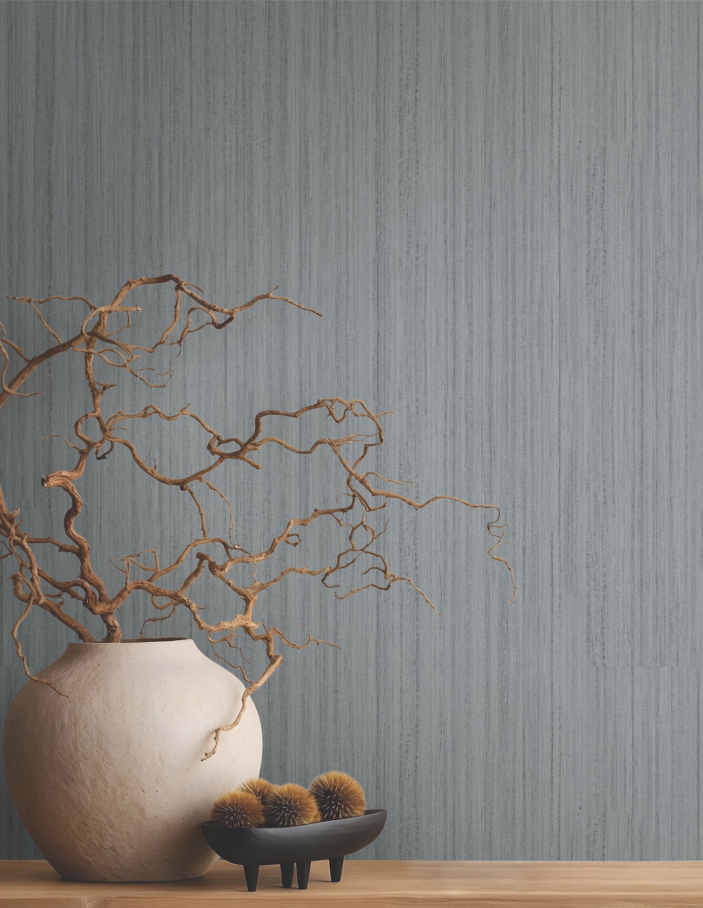 York Wallcoverings MA35839 Indra Grey Striated Wallpaper