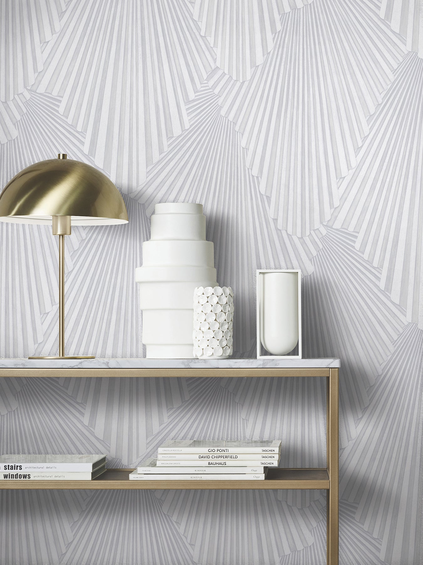 York Wallcoverings MA35846 Lumiere Off-White Deco Geo Wallpaper