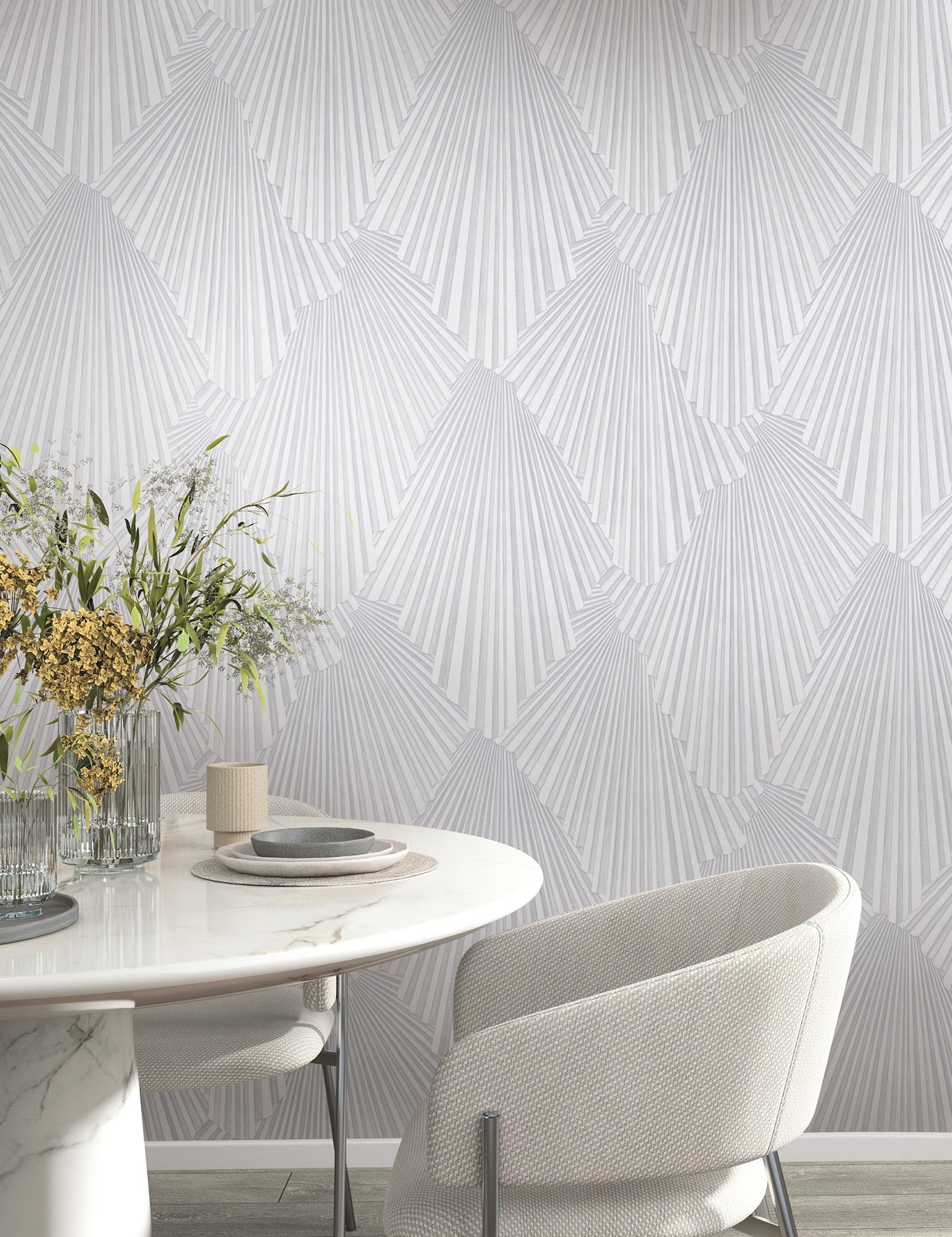 York Wallcoverings MA35846 Lumiere Off-White Deco Geo Wallpaper