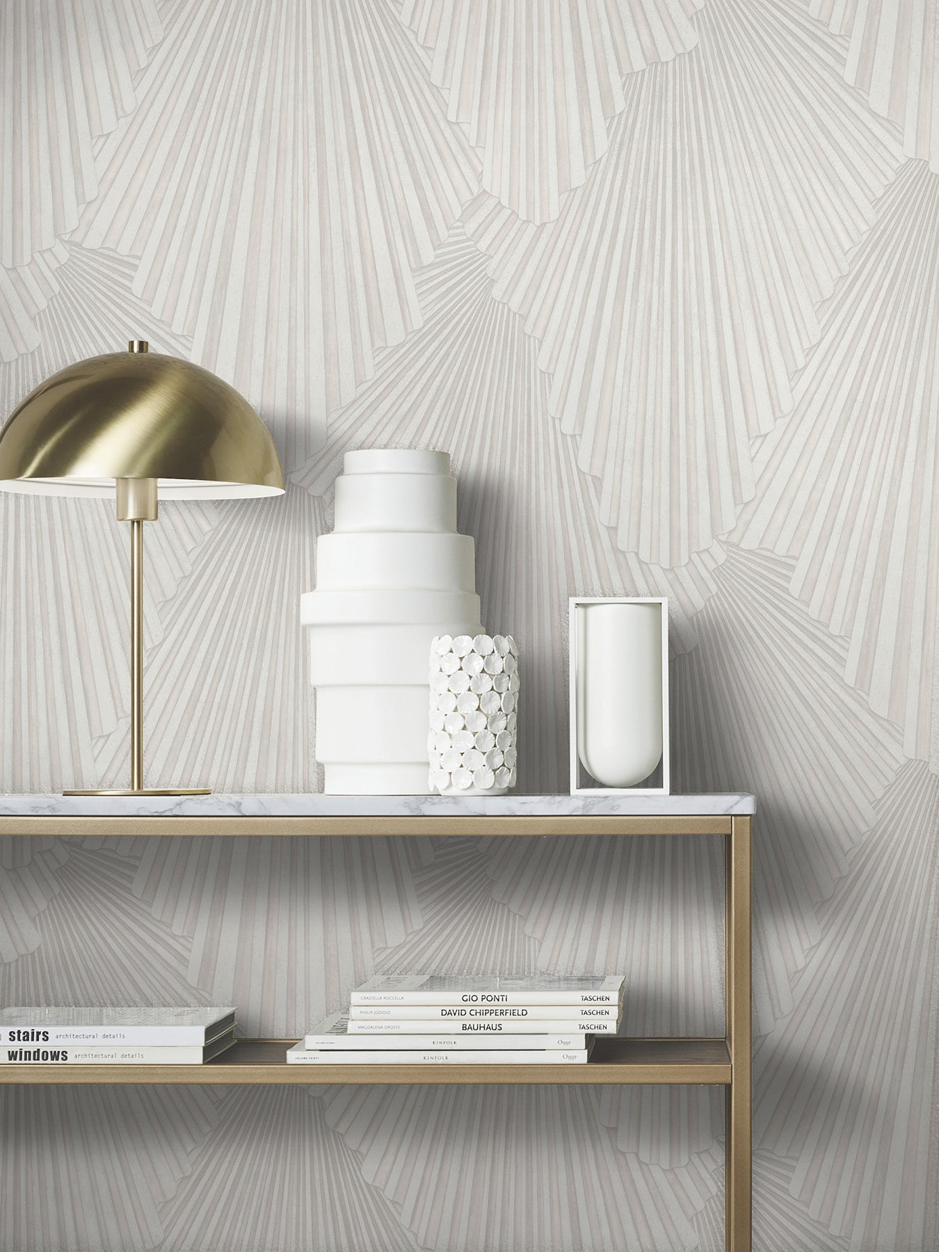 York Wallcoverings MA35847 Lumiere Champagne Deco Geo Wallpaper