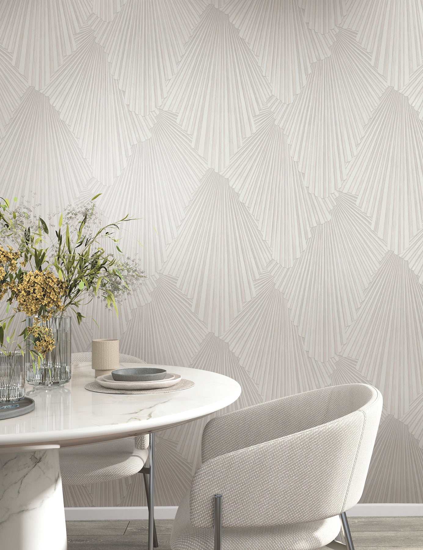 York Wallcoverings MA35847 Lumiere Champagne Deco Geo Wallpaper