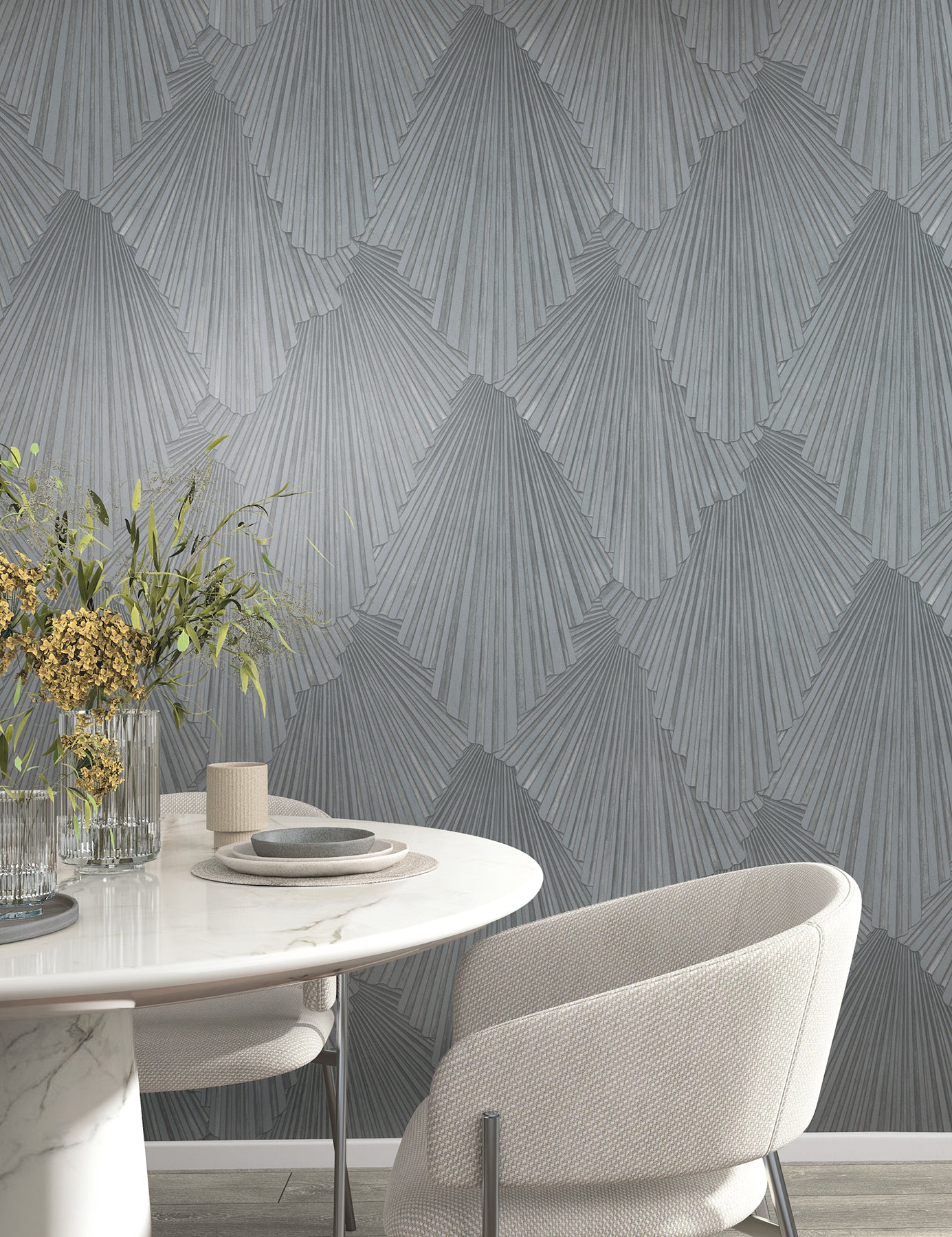 York Wallcoverings MA35849 Lumiere Pewter Deco Geo Wallpaper