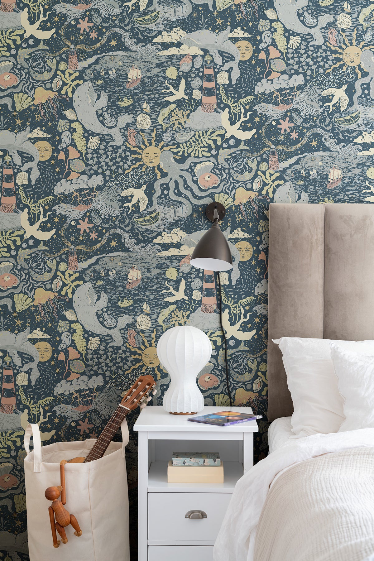 York Wallcoverings MB29018 Havet Dark Blue Wallpaper