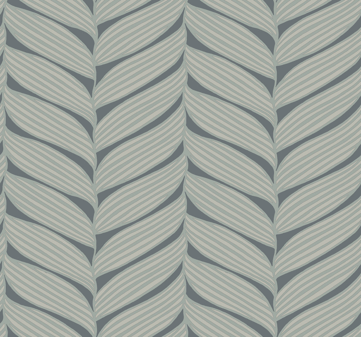 York Wallcoverings MD7163 Charcoal & Silver Luminous Leaves Wallpaper