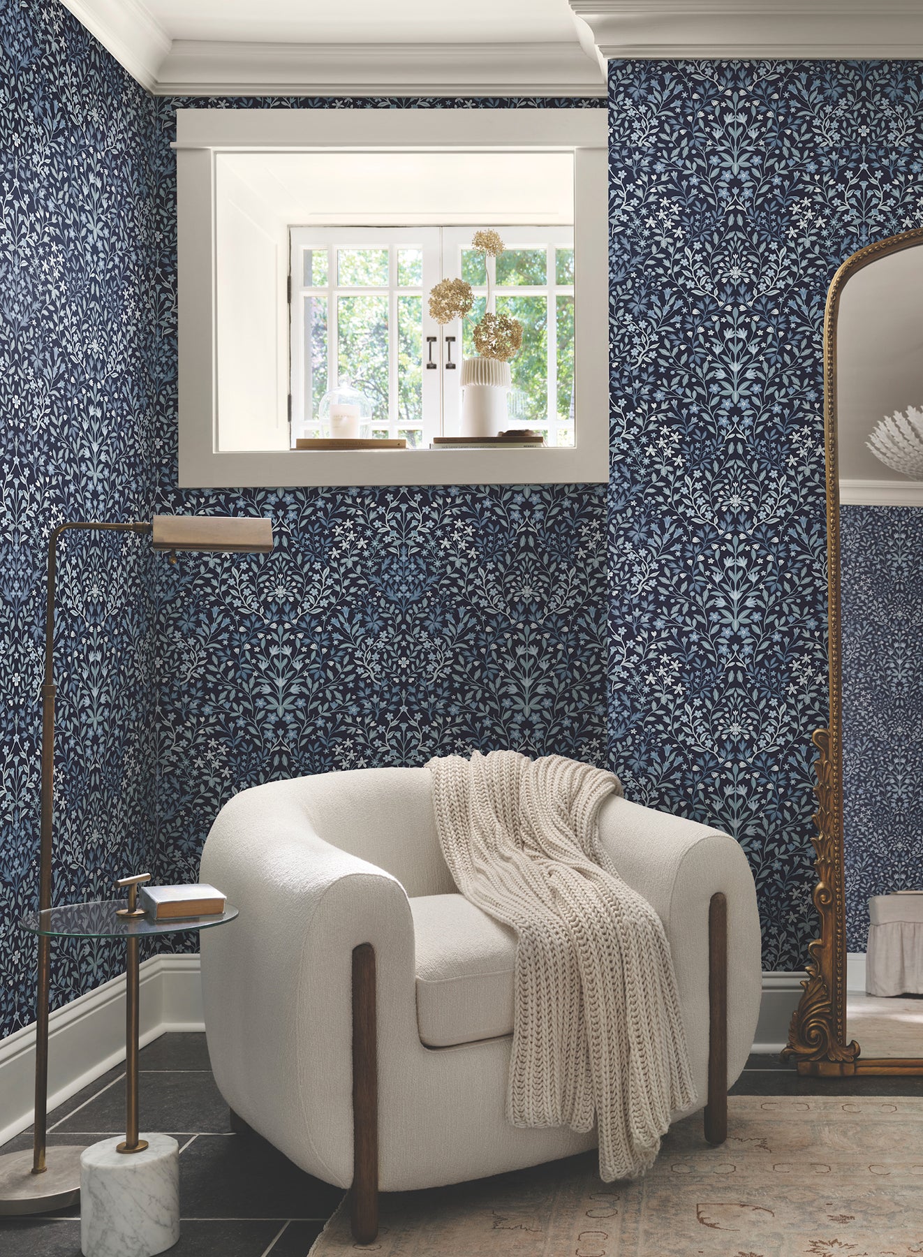 York Wallcoverings MF4723 Garden Blue Terrace Wallpaper
