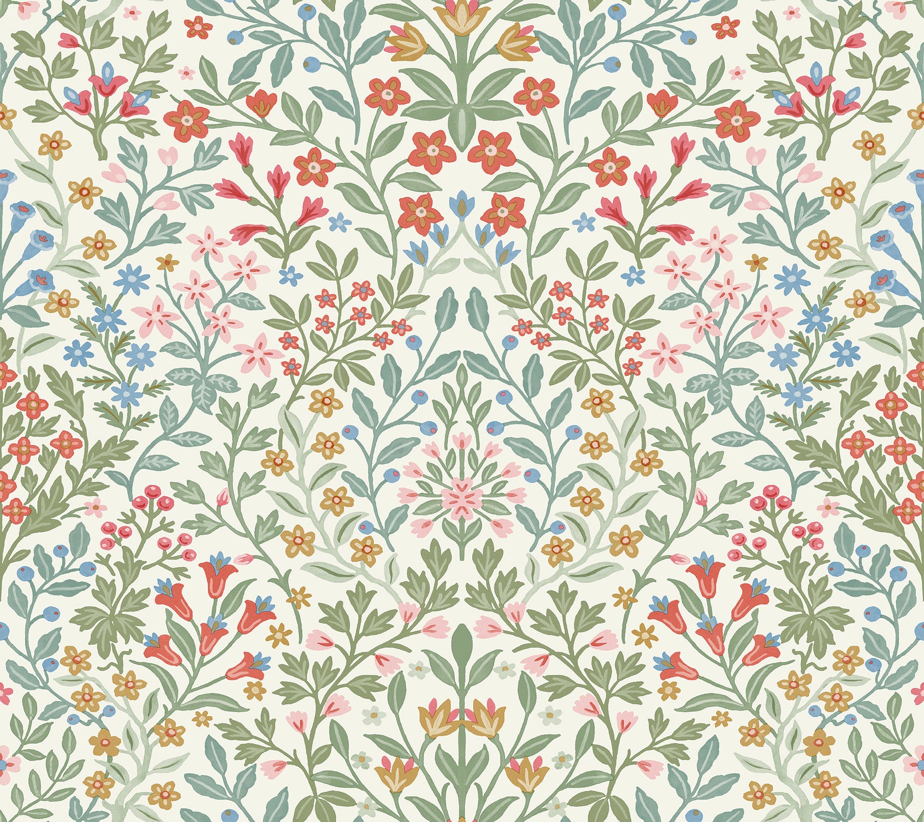 York Wallcoverings MF4726 Garden White & Multicolor Terrace Wallpaper