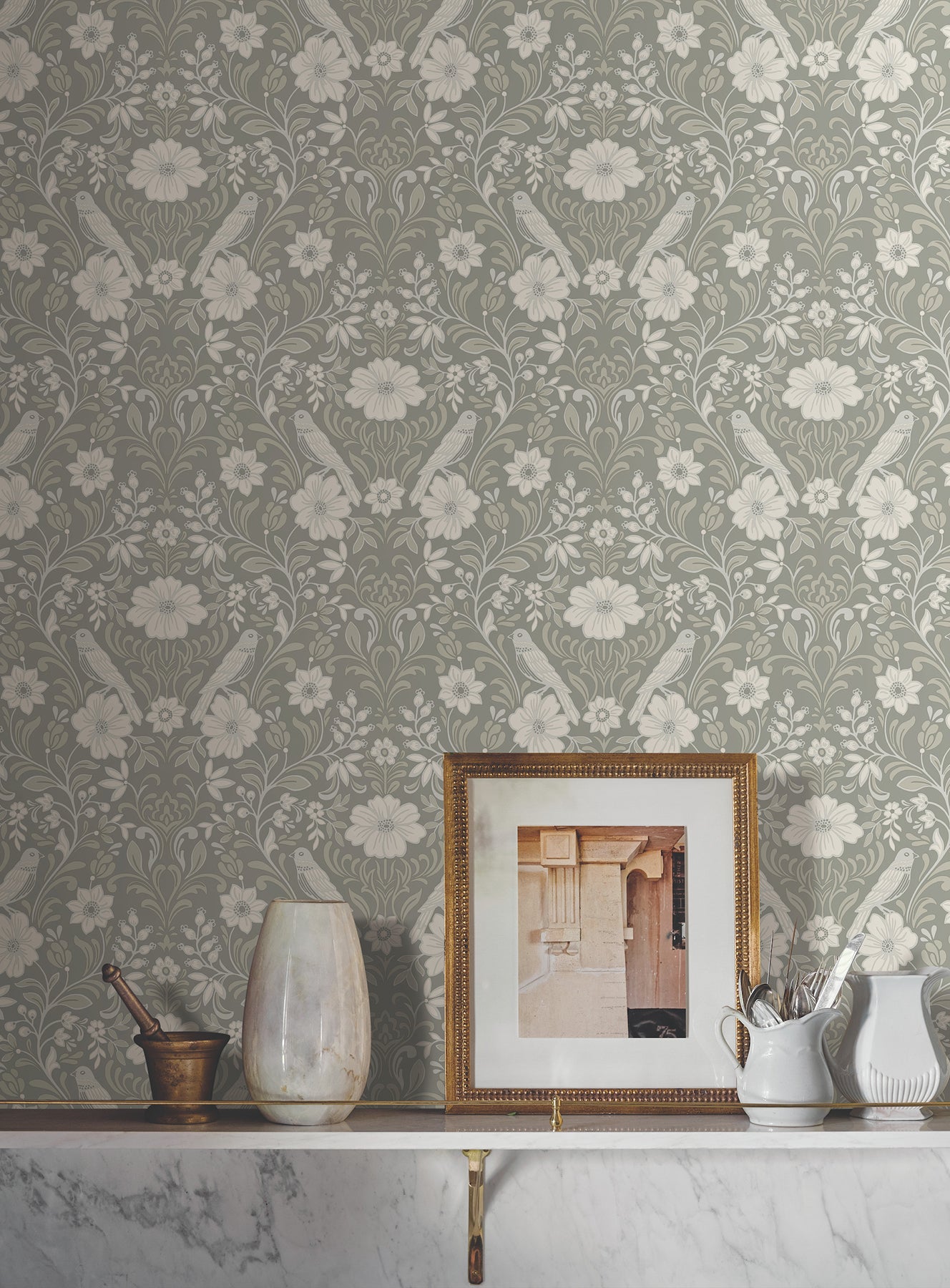 York Wallcoverings MF4746 Colette Grey Wallpaper