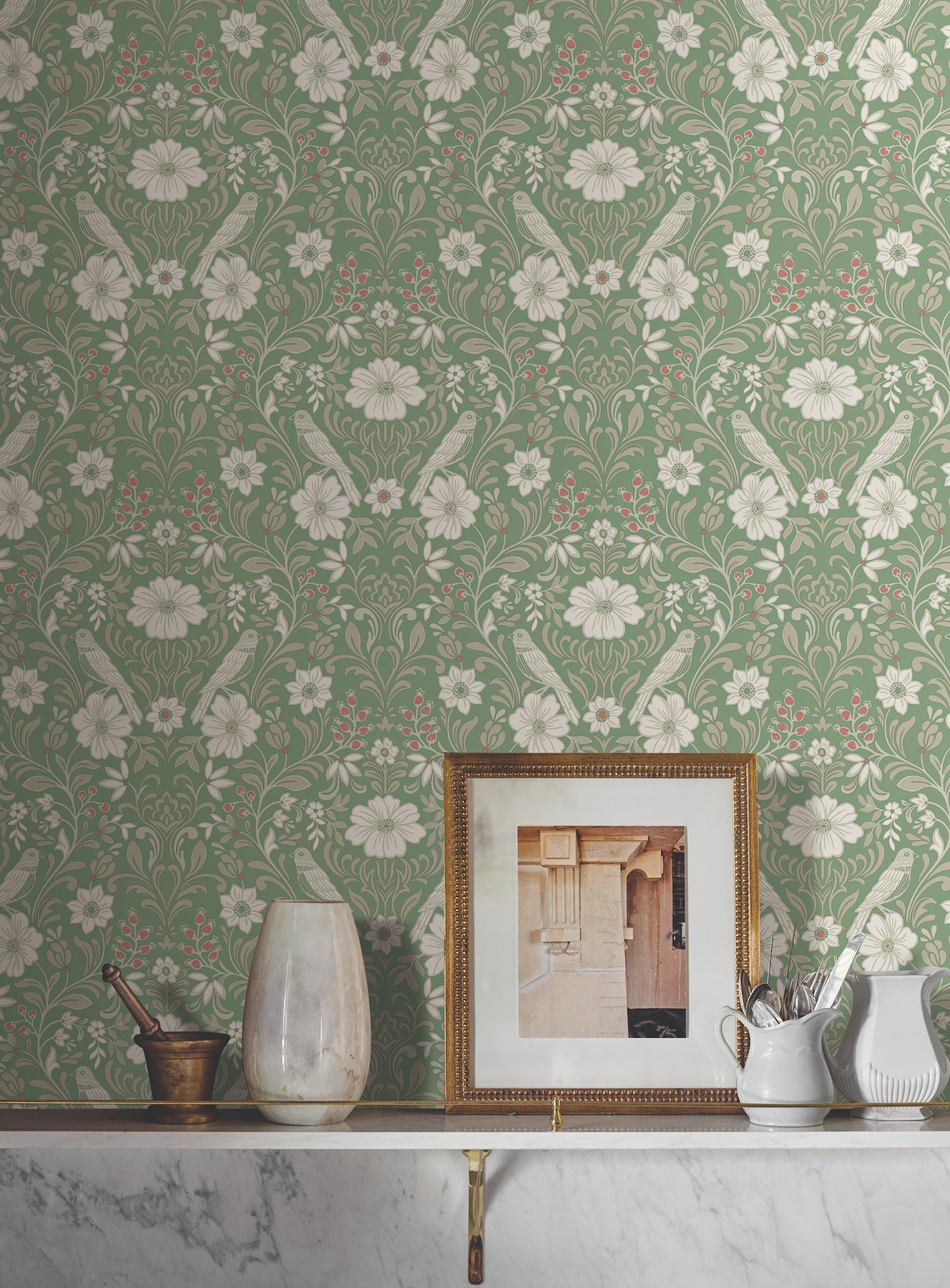 York Wallcoverings MF4747 Colette Bright Green Wallpaper