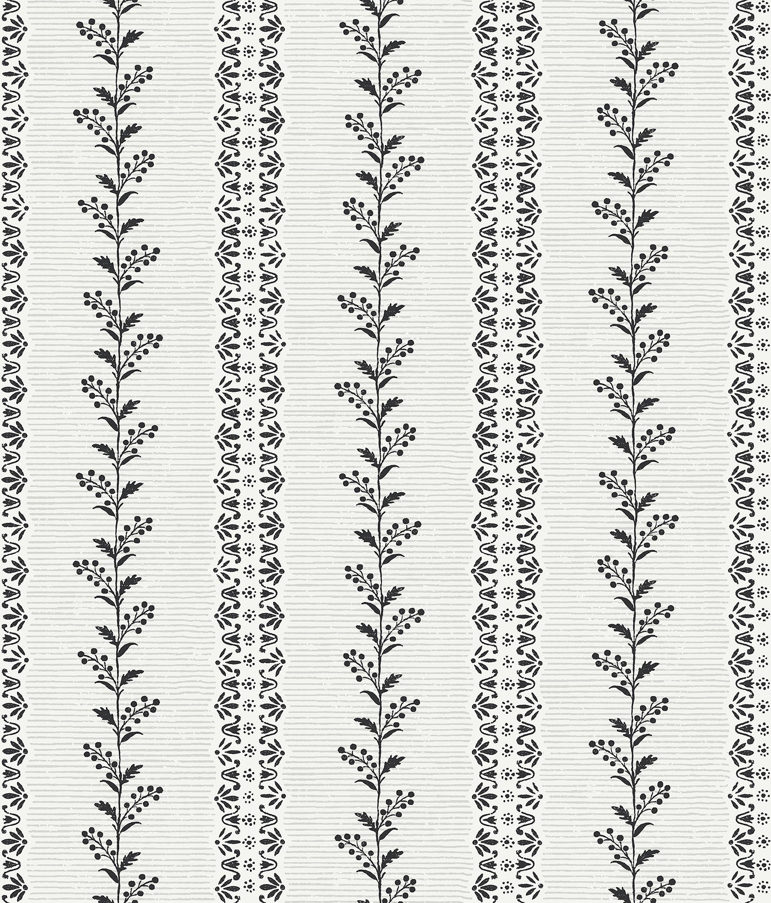 York Wallcoverings MF4761 Everleigh White & Black Wallpaper