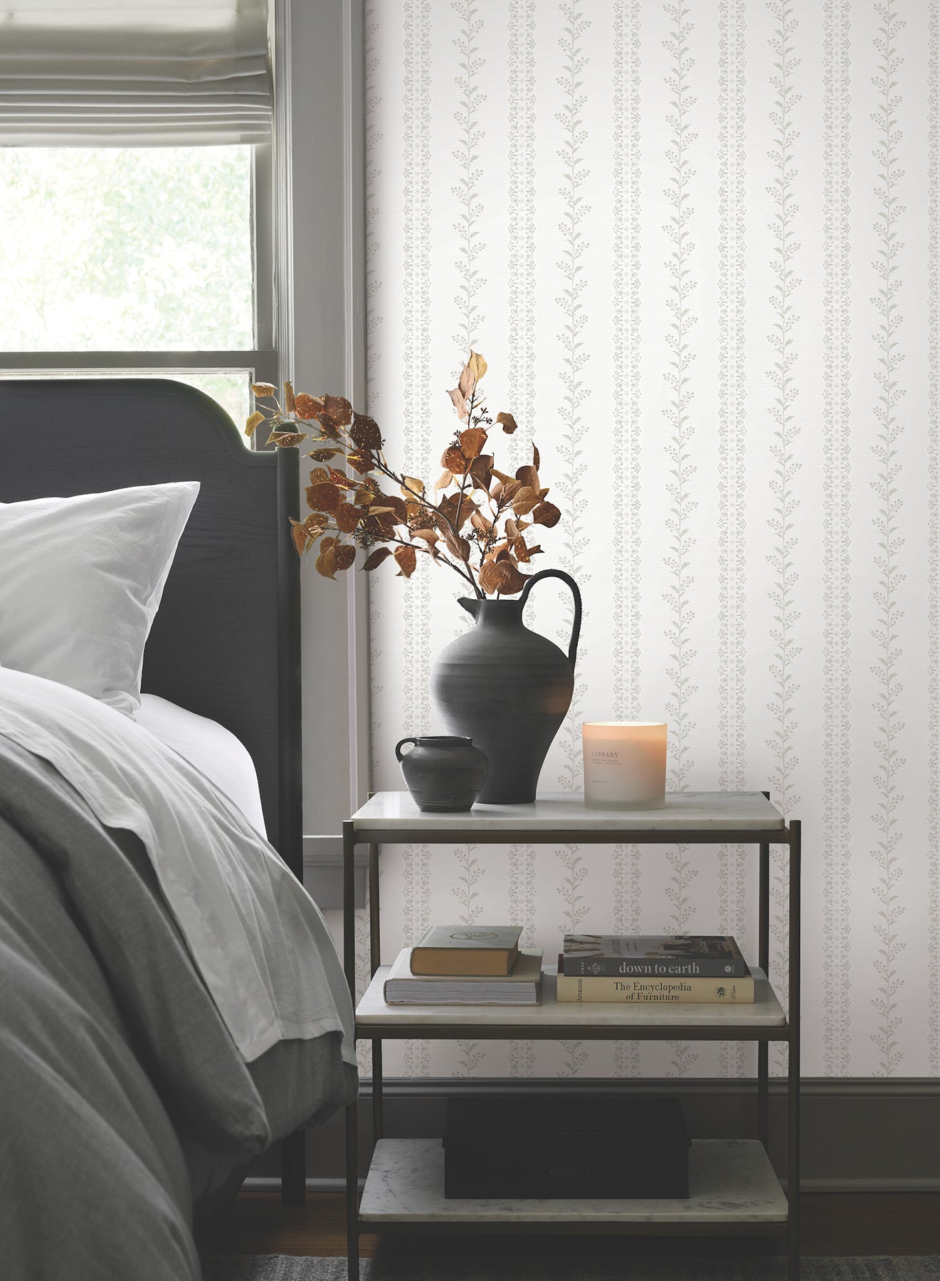 York Wallcoverings MF4765 Everleigh Grey Wallpaper