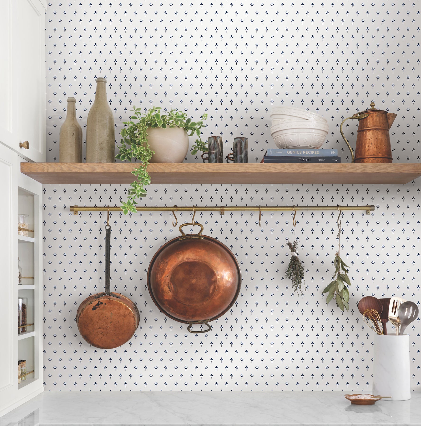 York Wallcoverings MF4772 Charm Blue Wallpaper