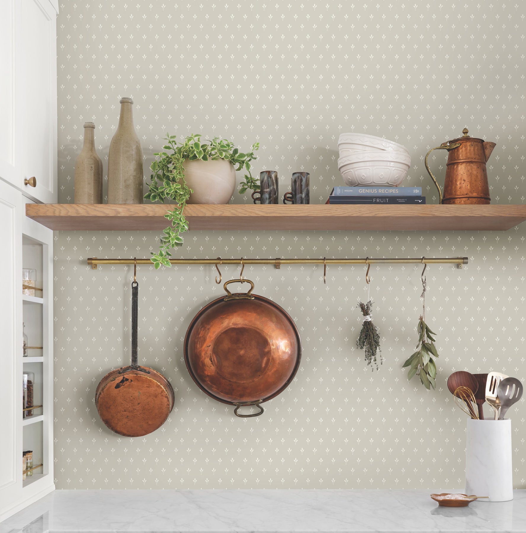 York Wallcoverings MF4773 Charm Grey Wallpaper