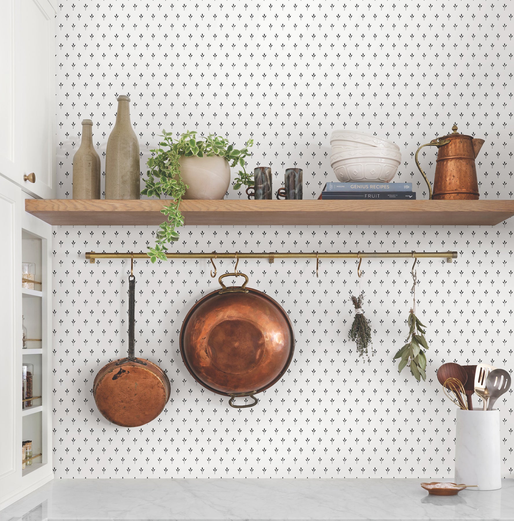 York Wallcoverings MF4775 Charm Black & White Wallpaper