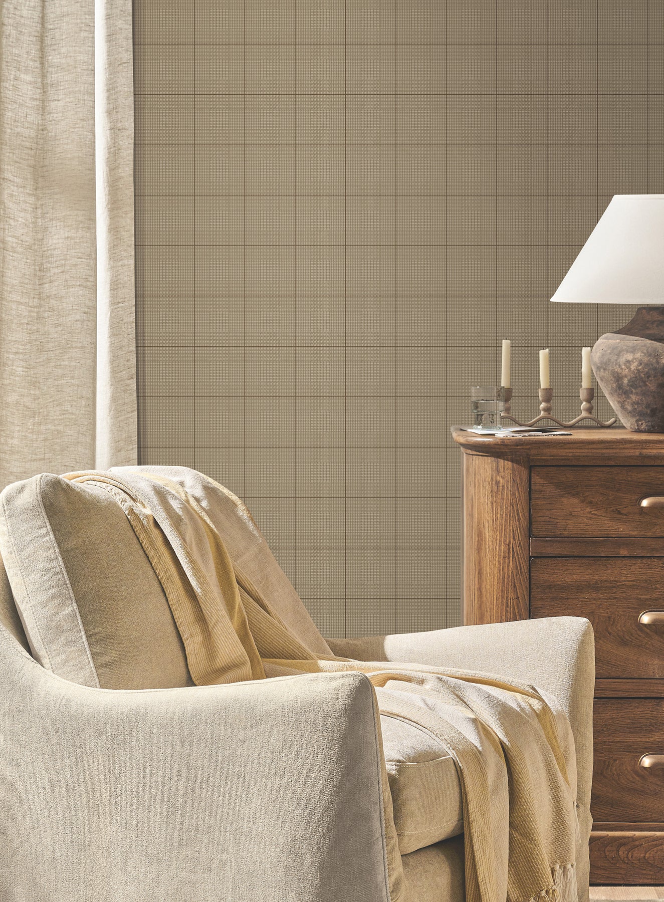 York Wallcoverings MF4781 Windsor Mocha Wallpaper